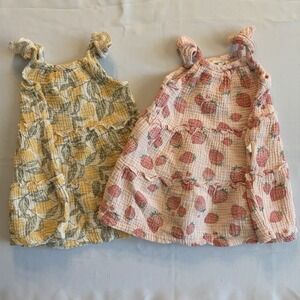 Rabbit + Bear Organic Cotton-2 Dresses Lemons-Strawberries Baby Girl 24 Months